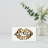 Maak artistieke Gold Lips modern script Visitekaartje (Staand voorkant)