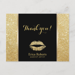 Maak artistieke moderne gouden glitter - Dank u Briefkaart