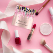 Maak artistieke nagels Logo Roos Glitter Gold Driv Vierkante Visitekaartje