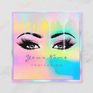 Maak artistieke professionele Eyelash Holografen Vierkante Visitekaartje