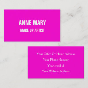 Maak Artistist warm roze, heldere kleurrijke salon Visitekaartje