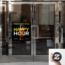 Maak Bar Pub Openbare Huis Happy Hour Bier aan Raamsticker