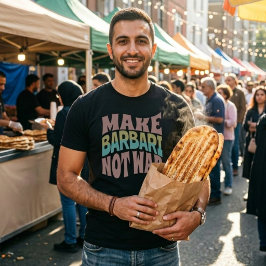 Maak Barbari Niet Oorlog | Naan-e-Barbari T-shirt