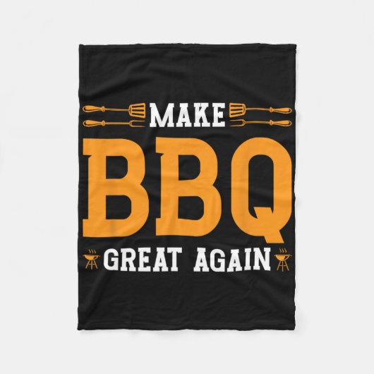 Maak BBQ weer geweldig Amerikaanse vlag Trump gril Fleece Deken (Voorkant)