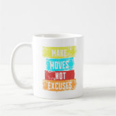 Maak bewegingen, geen excuses koffiemok (Links)