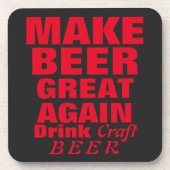 Maak Bier weer geweldig Rode Tekst Drankjes Onderzetter (Voorkant)