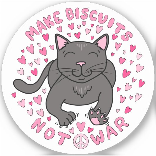 Maak Biscuitjes, Geen Oorlog Kitty Vinyl Sticker (Voorkant)