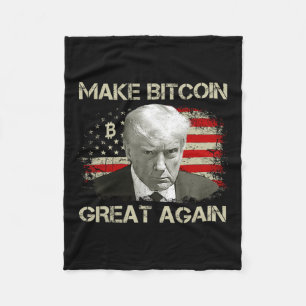 Maak Bitcoin weer geweldig Grappig Maga Pro Trump Fleece Deken