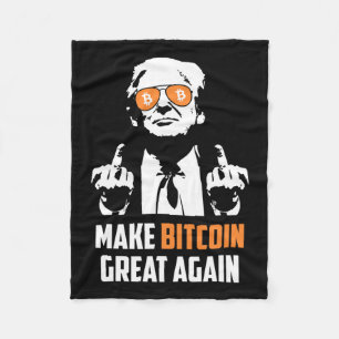 Maak Bitcoin weer geweldig Grappig Maga Pro Trump Fleece Deken