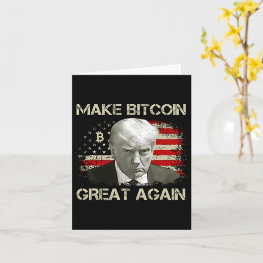 Maak Bitcoin weer geweldig Grappig Maga Pro Trump  Kaart (Gele Bloem)