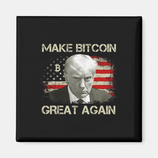Maak Bitcoin weer geweldig Grappig Maga Pro Trump  Magneet (Voorkant)
