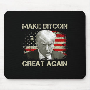 Maak Bitcoin weer geweldig Grappig Maga Pro Trump Muismat