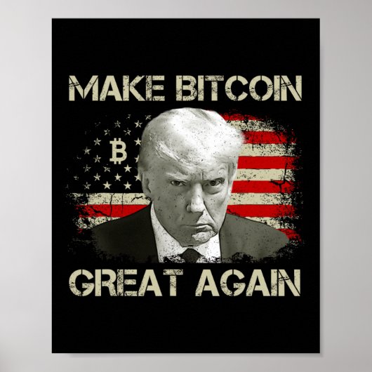 Maak Bitcoin weer geweldig Grappig Maga Pro Trump  Poster (Voorkant)