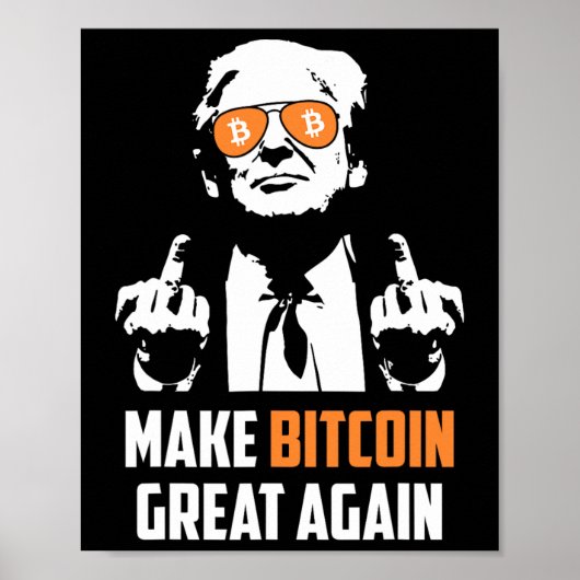 Maak Bitcoin weer geweldig Grappig Maga Pro Trump Poster (Voorkant)