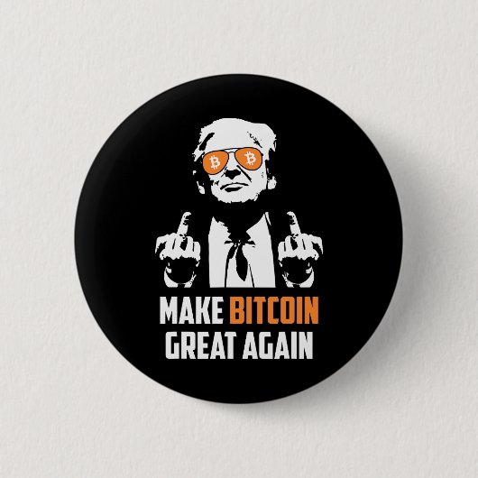 Maak Bitcoin weer geweldig Grappig Maga Pro Trump Ronde Button 5,7 Cm (Voorkant)