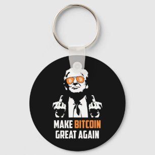 Maak Bitcoin weer geweldig Grappig Maga Pro Trump Sleutelhanger