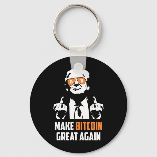 Maak Bitcoin weer geweldig Grappig Maga Pro Trump Sleutelhanger (Voorkant)