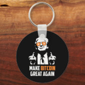 Maak Bitcoin weer geweldig Grappig Maga Pro Trump Sleutelhanger (Voorkant)