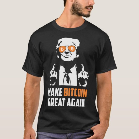 Maak Bitcoin weer geweldig Grappig Maga Pro Trump T-shirt (Voorkant)