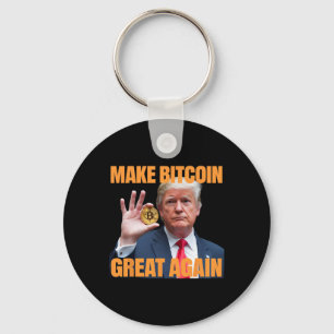 Maak Bitcoin weer geweldig Grappig Trump Bitcoin C Sleutelhanger