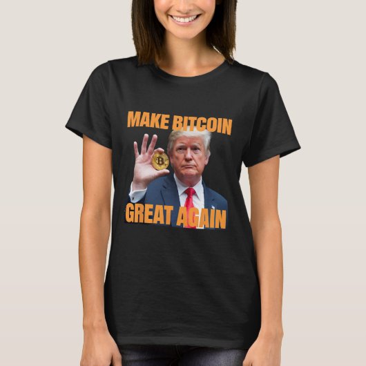 Maak Bitcoin weer geweldig Grappig Trump Bitcoin C T-shirt (Voorkant)