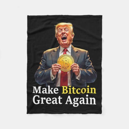 Maak Bitcoin weer geweldig Trump Bitcoin Crypto Fu Fleece Deken (Voorkant)