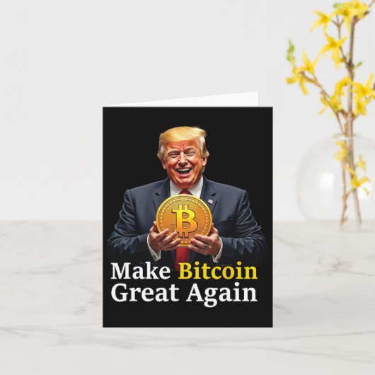 Maak Bitcoin weer geweldig Trump Bitcoin Crypto Fu Kaart (Gele Bloem)
