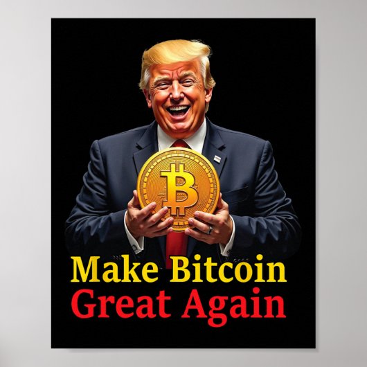 Maak Bitcoin weer geweldig Trump Bitcoin Crypto Fu Poster (Voorkant)