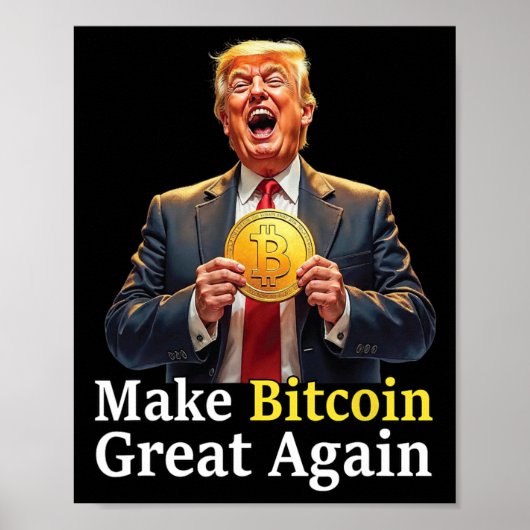 Maak Bitcoin weer geweldig Trump Bitcoin Crypto Fu Poster (Voorkant)