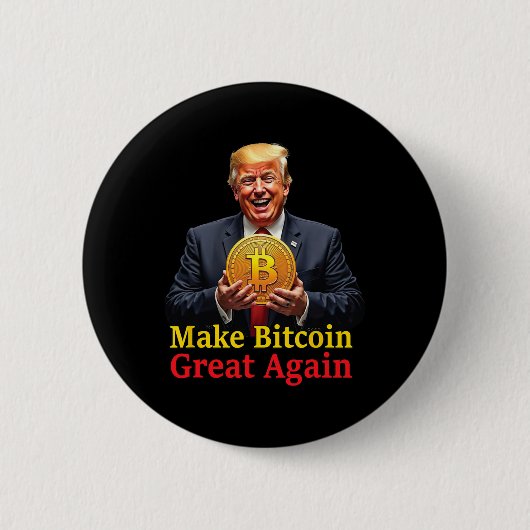 Maak Bitcoin weer geweldig Trump Bitcoin Crypto Fu Ronde Button 5,7 Cm (Voorkant)