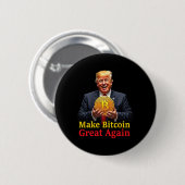 Maak Bitcoin weer geweldig Trump Bitcoin Crypto Fu Ronde Button 5,7 Cm (Voorkant /achterkant)