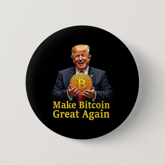 Maak Bitcoin weer geweldig Trump Bitcoin Crypto Fu Ronde Button 5,7 Cm (Voorkant)