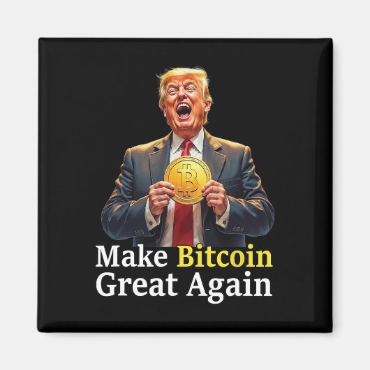 Maak Bitcoin weer Groot Trump Bitcoin Crypto Toeko Magneet (Voorkant)