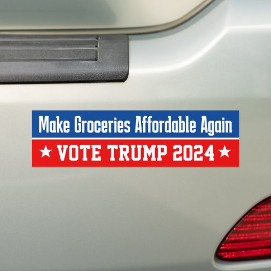 Maak boodschappen betaalbaar Pro Donald Trump 2024 Bumpersticker (Op auto)