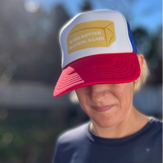 Maak boterproteïne opnieuw trucker hat pet