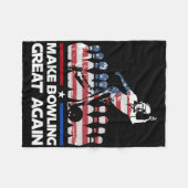 Maak Bowling Groots Again Grappig Trump Us Vlag Bo Fleece Deken (Voorkant (Horizontaal))