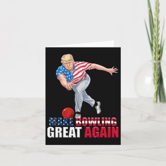 Maak Bowling Groots Opnieuw Grappige Trump Bowling Kaart (Voorkant)