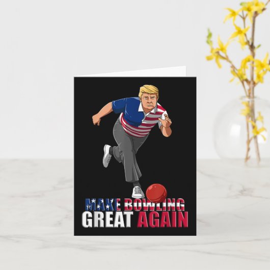 Maak bowling weer geweldig - Grappig Trump bowling Kaart (Gele Bloem)