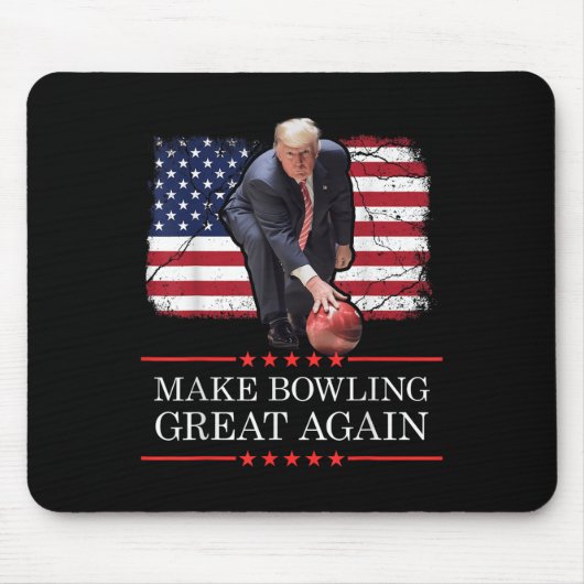 Maak bowling weer geweldig - Grappig Trump bowling Muismat (Voorkant)