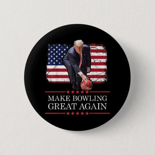 Maak bowling weer geweldig - Grappig Trump bowling Ronde Button 5,7 Cm (Voorkant)