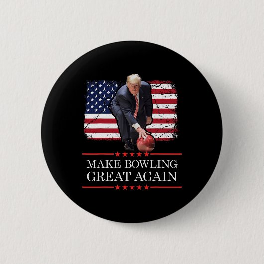 Maak bowling weer geweldig - grappig Trump bowling Ronde Button 5,7 Cm (Voorkant)