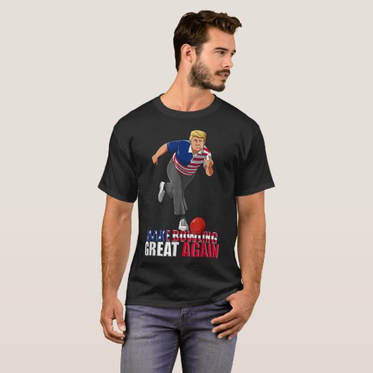 Maak bowling weer geweldig - Grappig Trump bowling T-shirt (Voorkant volledig)