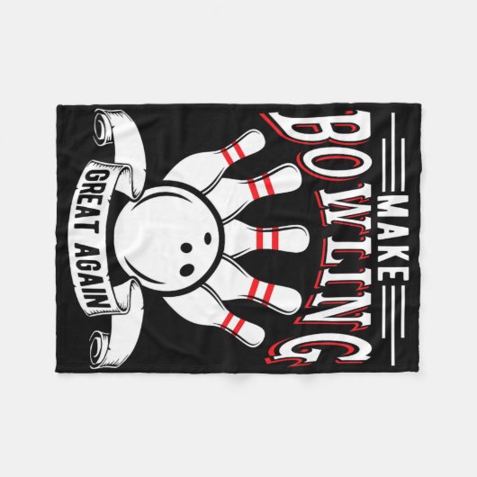 Maak bowling weer geweldig grappige bowler fleece deken (Voorkant (Horizontaal))
