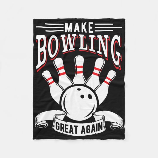 Maak bowling weer geweldig grappige bowler fleece deken (Voorkant)
