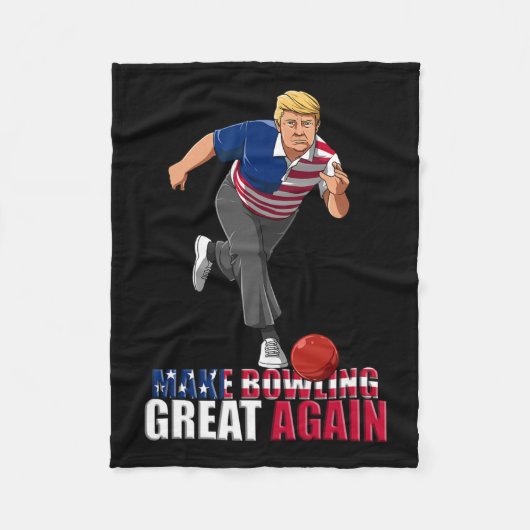 Maak Bowling weer geweldig - grappige Trump Bowlin Fleece Deken (Voorkant)