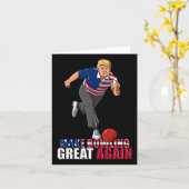 Maak Bowling weer geweldig - grappige Trump Bowlin Kaart (Gele Bloem)