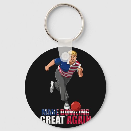 Maak Bowling weer geweldig - grappige Trump Bowlin Sleutelhanger (Voorkant)
