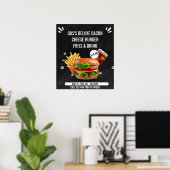 Maak Burger Deluxe Friet Drank Restaurant Sml naar Poster (Thuiskantoor)