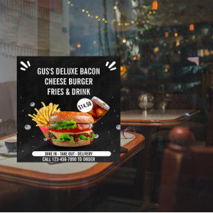 Maak Burger Deluxe Friet Drank Restaurant Sml naar Poster
