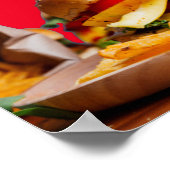 Maak Burger Restaurant Logo Open Tot 02:00 Aanpasb Poster (Hoek)